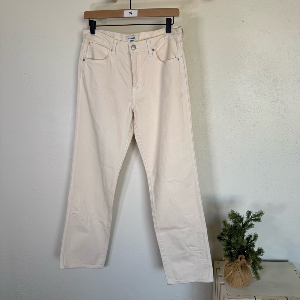 Sunday Best Off-White Denim Pants Straight leg size 6